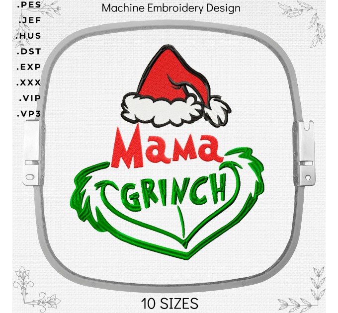 Mama Grinch  embroidery design