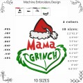 Mama Grinch  embroidery design