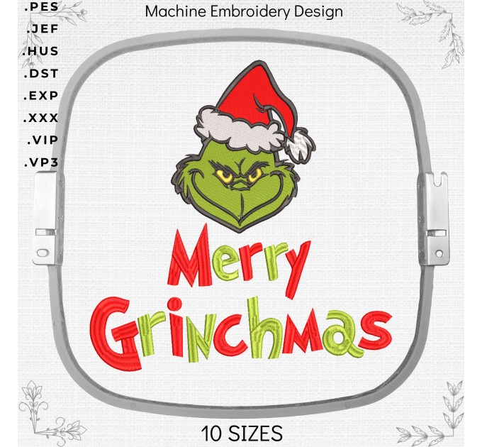 Merry Grichmas embroidery design