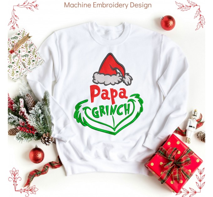 Papa Grinch embroidery design