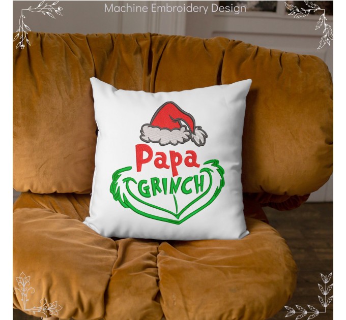 Papa Grinch embroidery design