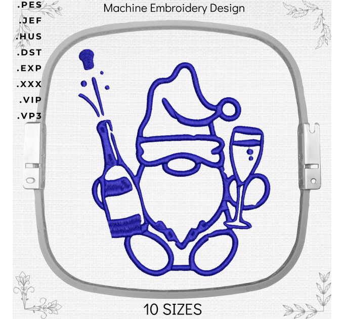 Santa shampan machine embroidery design