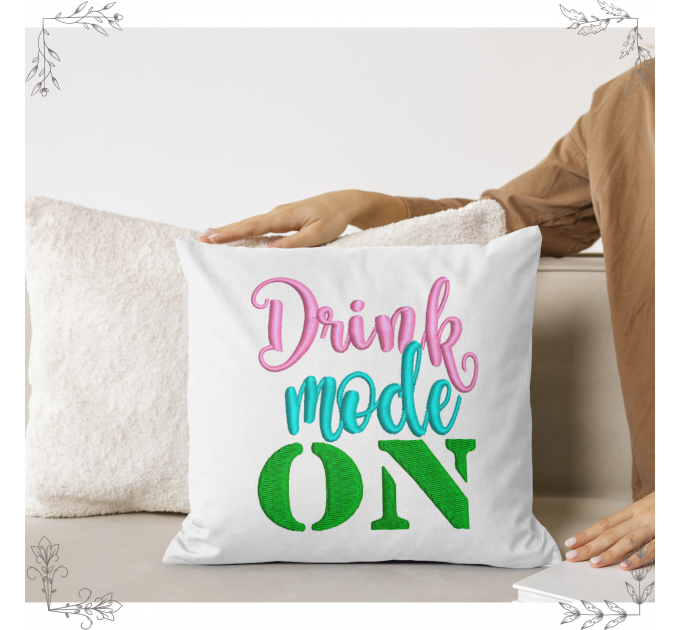 Drink  mode on machine embroidery design