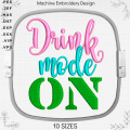 Drink  mode on machine embroidery design