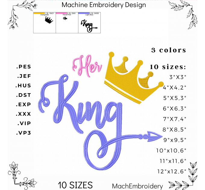 Her King machine embroidery design