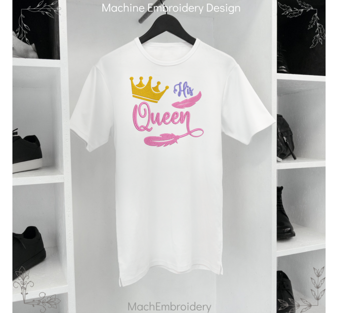 His Queen machine embroidery designe