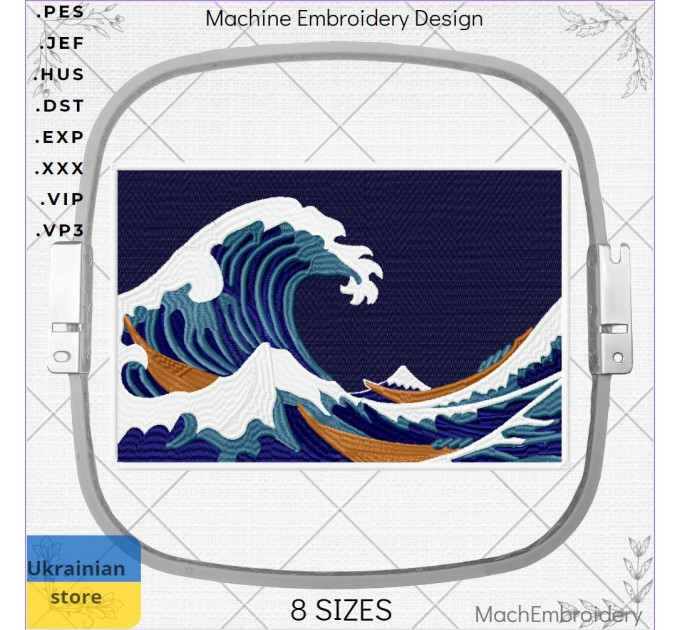 Storm at sea machine embroidery programm