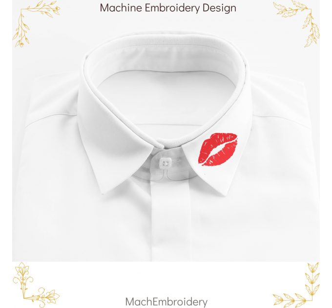 Lip print machine embroidery design