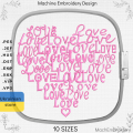 heart love machine embroidery design