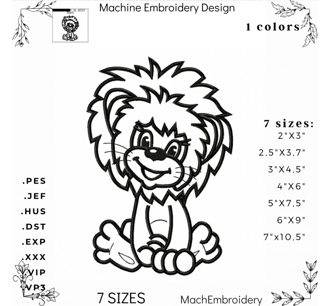 Leon machine embroidery design