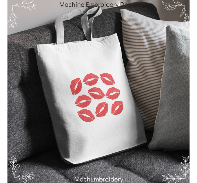 Kiss  machine embroidery  design