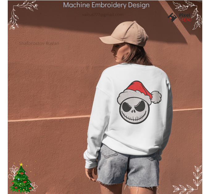 Jack Merry Christmas! machine embroidery design. Christmas gift for loved ones