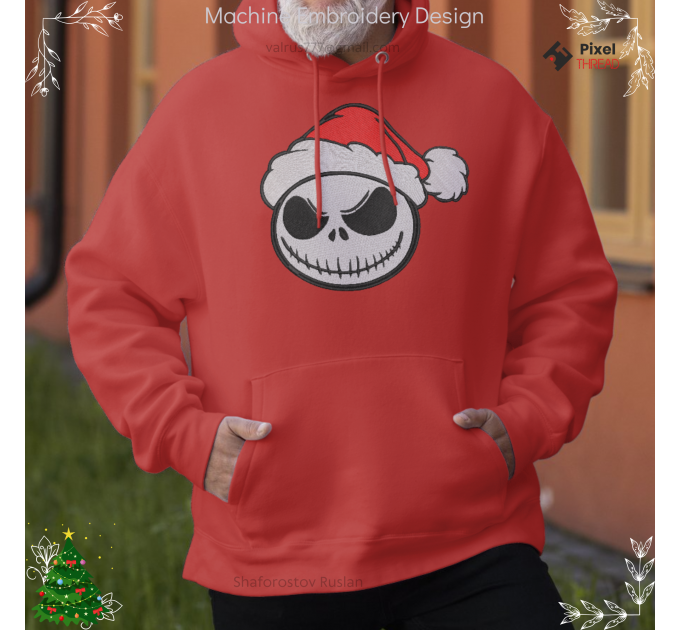 Jack Merry Christmas! machine embroidery design. Christmas gift for loved ones