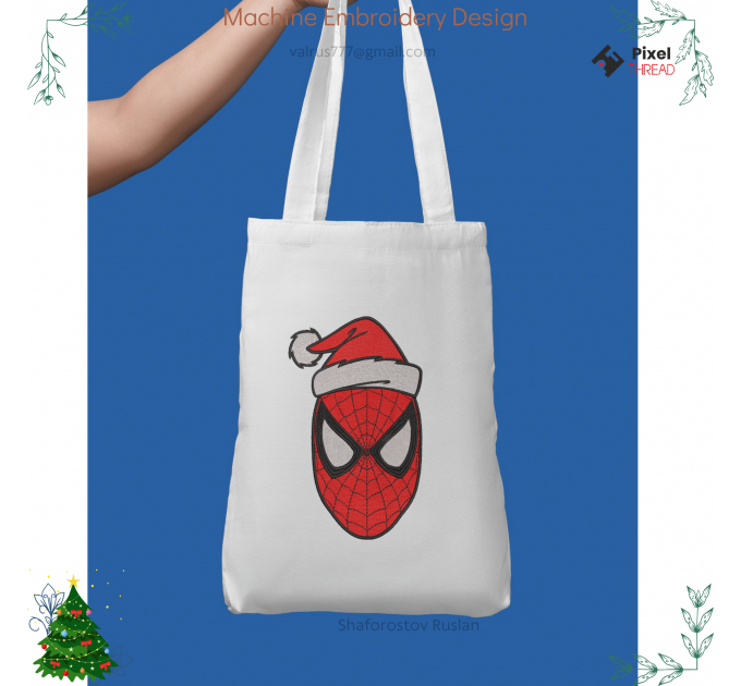 Spiderman Merry Christmas. machine embroidery design for a Christmas present.