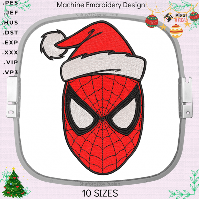 Spiderman Merry Christmas. machine embroidery design for a Christmas present.