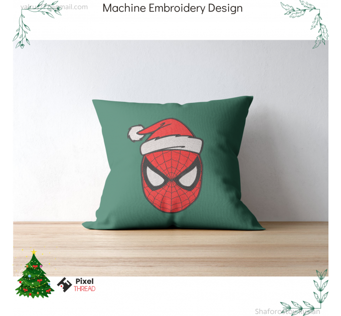 Spiderman Merry Christmas. machine embroidery design for a Christmas present.