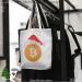 Bitcoin Christmas machine embroidery design. Сrypto lovers for a Christmas present.