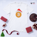 Bitcoin Christmas machine embroidery design. Сrypto lovers for a Christmas present.