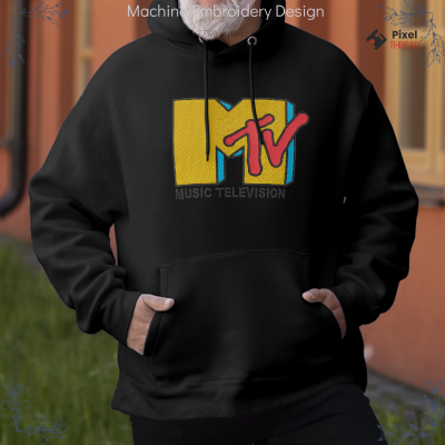 MTV Machine Embroidery Design. t-shirt design, electronic file for a gift.