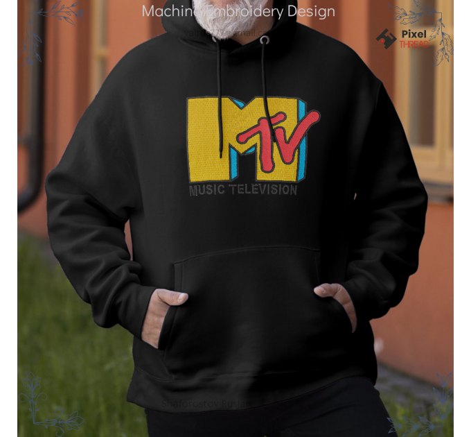 MTV Machine Embroidery Design. t-shirt design, electronic file for a gift.