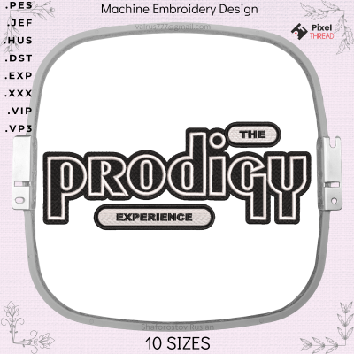 Prodigy. Favorite rock band Prodigy. Machine embroidery design, Gift design option for machine embroidery.