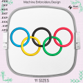 Olympic Rings Machine Embroidery Design - Symbol of Unity and Excellence. A good gift for an athlete