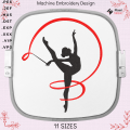 Gymnast with Ribbon, Machine Embroidery Design. A good gift for an athlete.